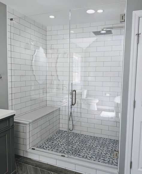 Alcove Shower Remodel, Garden Tub To Shower Conversion, Cherry Cabinets Bathroom, Cherry Ideas, Guests Bathroom, Farm Bathroom, Bathroom 2024, Tub To Shower Conversion, Antique Bathroom