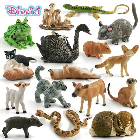 Swan Sheep Fox Deer Meerkat Snake Frog Cat Rat Rabbit Cow Pig Animal Model Action Figure Figurine Doll House Education Toy Gift - Action Figures - AliExpress Frog Cat, Animal Model, Arte Animal, Animal Figurines, Black Swan, Toys Gift, Guinea Pigs, Rats, Educational Toys