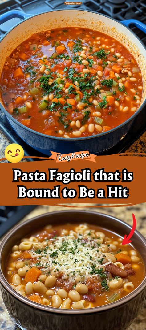 Pasta Fagioli that is Bound to be a Hit Pasta Fagioli Soup Crock Pot, Easy Pasta Fagioli Soup Recipe, Pasta Y Fagioli Soup, Pasta Visual Soup, Pasta Soup Recipes Healthy, Pasta Fagoli Soup, Fusilli Pasta Recipes, Pasta Fagoli, Fusilli Pasta Recipe