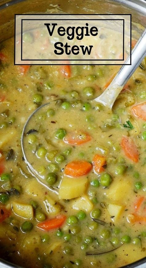 Vegan Pea Soup, Potatoes And Peas Recipe, Veggie Stew Recipes, Green Peas Recipes, Vegan Stew Recipes, Veggie Stew, Green Pea Soup, Pea Soup Recipe, Vegan Stew