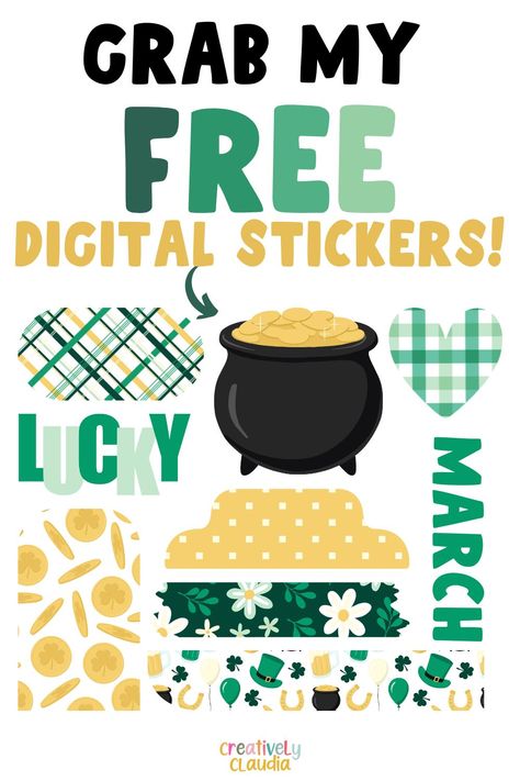 March Digital Stickers Spring Digital Stickers, March Stickers, Free Digital Stickers, Organizational Ideas, Free Planner Stickers, Monthly Plan, Bullet Journal Stickers, Weekly Planning, A Penny