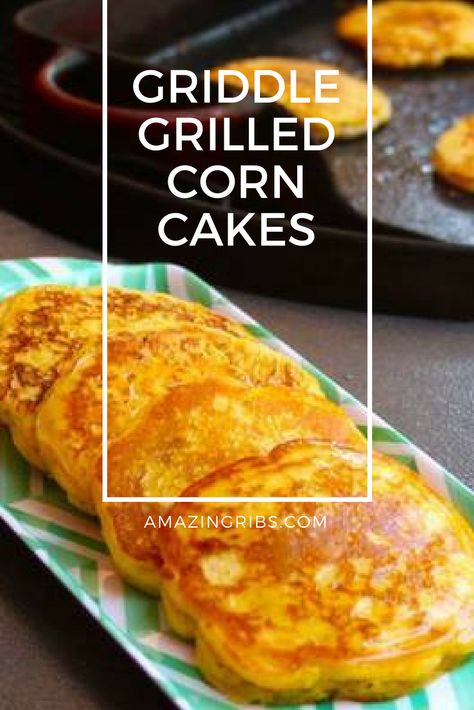 This griddle grilled corn cakes recipe is the perfect side dish for any backyard cookout. The recipe begins with fire roasting fresh ears of corn. The kernels are then removed and added to a light and airy batter that is grilled on a griddle until fluffy and golden brown. You can even customize your corn cakes! Corn Cakes Recipe, Outdoor Griddle Recipes, Griddle Cooking Recipes, Griddle Cakes, Griddle Recipes, Griddle Cooking, Corn Cakes, Backyard Cookout, Fritter Recipes