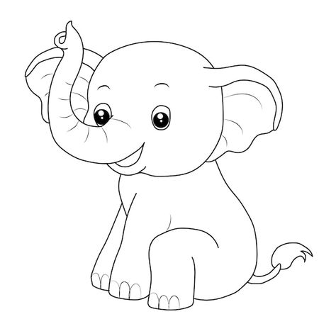 Elephant Coloring Sheet, Elephant Clipart Black And White, Elephant Template Printable Free, Elephant Outline Drawing, Elephant Template, Elephant Outline, Elephant Coloring, Elephant Cartoon, Elephant Coloring Page