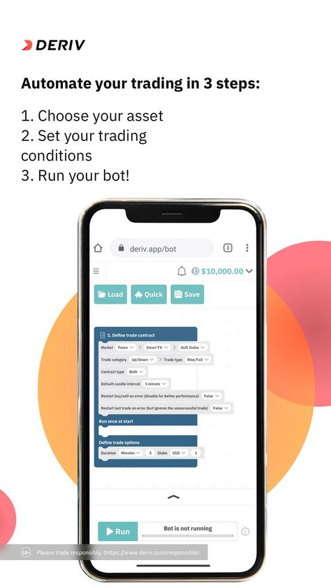 Build your trading bot now and let it do all the trading for you. Available exclusively on Deriv. Get trading → https://deriv.link/3hn2UwB Forex Trading Quotes, Trading Bot, Trading Quotes, Automated Trading, Trading Platform, Trading Strategies, Forex Trading, Conditioner, Coding