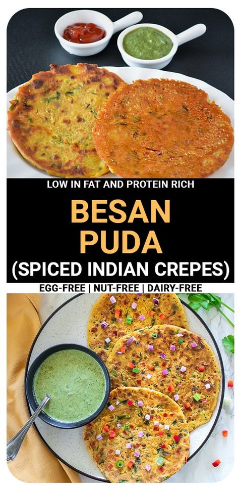 Besan Puda Recipe, Indian Pancakes Recipe, Indian Food Breakfast, Puda Recipe, Easy Indian Breakfast Recipes, Besan Ka Chilla, Besan Chilla Recipe, Saag Gosht, Besan Chilla