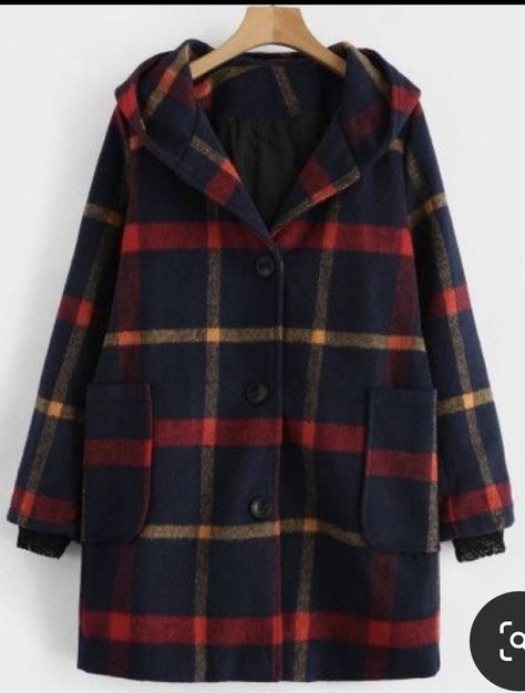 Hooded Trench Coat, Hoodie Coat, Vintage Plaid, Fashion Seasons, Casual Coat, Hooded Coat, Coat Fashion, Bedroom Inspo, Long Sleeve Hoodie