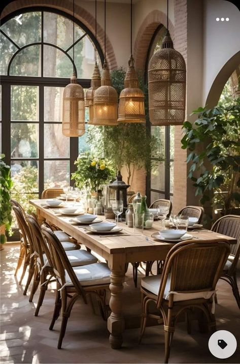 French Country Rustic Living Room, Modern Classic Rustic, Mederteranian Decor, Spanish Style Basement, Fairytale Dining Room, Dining Room Wall With Window, French Country Home Interior Design, Apothecary Dining Room, Earthy Modern Dining Room