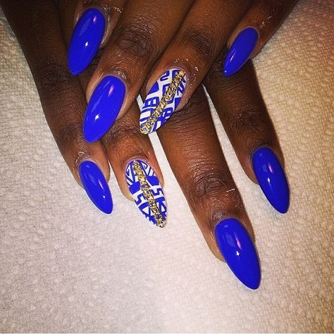 nailartaddict305's photo on Instagram Hanukkah Nails, Royal Blue Nails Designs, Royal Blue Nails, Short Gel Nails, Blue Nail Designs, Zeta Phi Beta, Nails And Hair, Cat Products, Blue Nail