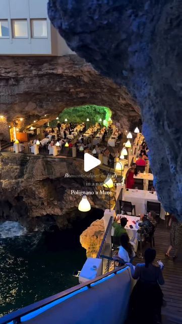 Euprope | Vacation | Travel on Instagram: "This restaurant is one of the most unique in the world, nestling inside a natural cave 🥂

It is located in Polignano a Mare, in Puglia, Italy, just a few minutes’ drive from Bari and its airports 🇮🇹

📍Polignano a Mare, Puglia, Italy 

🎥🎥Repost @butnomatter.theroadislife

#GrottaPalazzese #restaurant #italy #PolignanoAMare #cave #caverestaurant #visititaly #puglia #interiordesign #architecture #beautifuldestinations #shotoniphone" Natural Cave, Puglia Italy, Visit Italy, Vacation Travel, Bari, Puglia, Vacation Trips, Beautiful Destinations, Drive