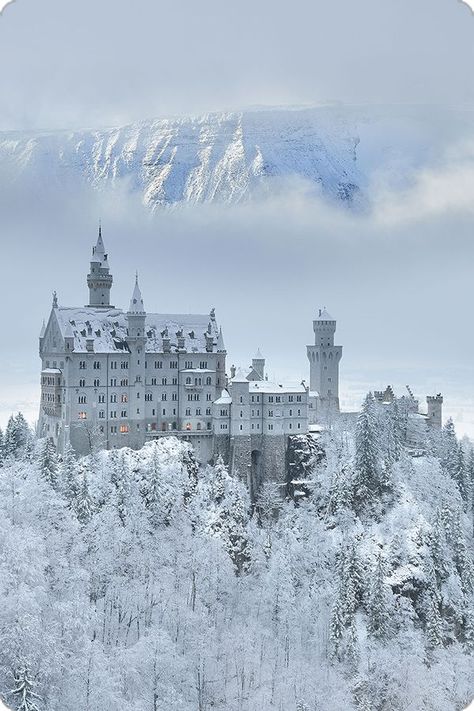 Castle Aesthetic Interior, Castle Exterior, Snow Castle, Castle Aesthetic, Sleeping Beauty Castle, Neuschwanstein Castle, Castle House, Grey Skies, Beautiful Castles