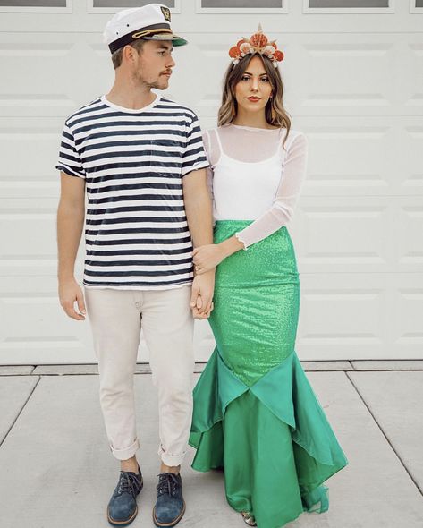 Sailor Costume Diy, Mermaid Costume Women, Couples Costumes For Halloween, Hermione Costume, Jon Snow Costume, Costumes Unique, Diy Couples Costumes, Sailor Costume, Best Couples Costumes