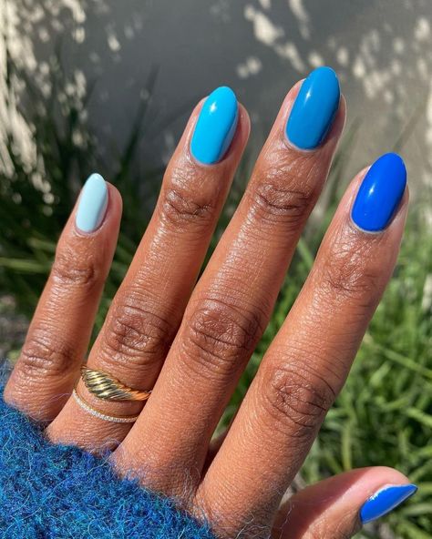 Skittle Mani, Nail Striping Tape, Opi Nail Colors, Bright Summer Nails, Gel Acrylic Nails, Blue Nail Designs, Bright Nails, Opi Nail Polish, The Horn