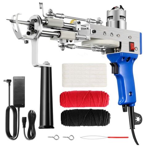 Tufting Gun, Cut Pile and Loop Pile 2 in 1, Riiai Rug Tufting Gun Machine with Starter Kit, Speed Adjustment and 360 Handle, Rug Maker Carpet Gun for Rug Making, Beginners Colchas Quilting, Tufting Diy, Beauty And Beast Wedding, Rug Tufting, Drawing Machine, Oni Mask, Contemporary Armchair, Carpet Decor, Weaving Yarn