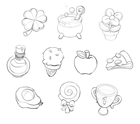 "candy prop" by Ulia Panfilova Candy Jar Drawing, Kawaii Dessert Drawing, Candy Apple Drawing, Dumpling Drawing, Popsicle Drawing, Doodles Food, Candy People, Candy Drawing, Doodle Cute