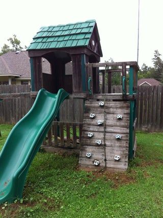 Chicken Coop From a Playhouse : 9 Steps (with Pictures) - Instructables Chicken Coops Out Of Playhouse, Old Playhouse Chicken Coop, Play Set Chicken Coop, Chicken Coop Made From Playhouse, Diy Chicken Coop From Playhouse, Playset Chicken Coop, Playhouse Turned Chicken Coop, Chicken Coop From Playhouse, Playhouse To Chicken Coop