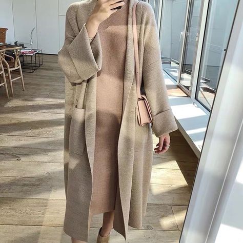 Cheap Cardigans, Buy Quality Women's Clothing Directly from China Suppliers:Winter Long Cardigan for Women Fashion Long Sleeve Loose Sweater Knitted Autumn Simple Casual Women's Sweaters 2020 Enjoy ✓Free Shipping Worldwide! ✓Limited Time Sale ✓Easy Return. Loose Knit Cardigan, Fall Cardigans, Woolen Sweaters, Elegant Coats, Loose Cardigan, Long Knit Cardigan, Mode Abaya, Stripe Outfits, High Waist Fashion