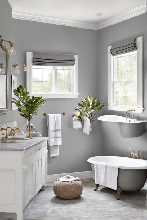 1. Home Decor Inspiration
2. Gray Paint Ideas
3. Stylish Color Choices
4. Trending Gray Tones Cathedral Gray Behr Paint, Bathroom Gray Paint Colors, Bathroom Light Gray Walls, Silver Gray Paint Colors, Grey Bathroom Paint Colors, Sw Gray Paint Colors, Medium Grey Paint Colors, Gray Paint Bathroom, Gray Bathroom Paint Colors