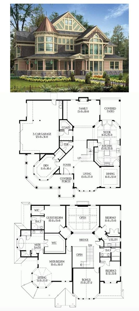 Nice layout ------- Victorian House Plan with 3965 Square Feet and 4 Bedrooms(s) from Dream Home Source | House Plan Code DHSW56105 Victorian House Layout Floor Plans, Sims House Plans Cottage, Cottage Victorian House, House Layout Victorian, Old House Layout, Small Nice Houses, Aesthetic House Layout, Victorian Homes Layout, Layout House Floor Plans