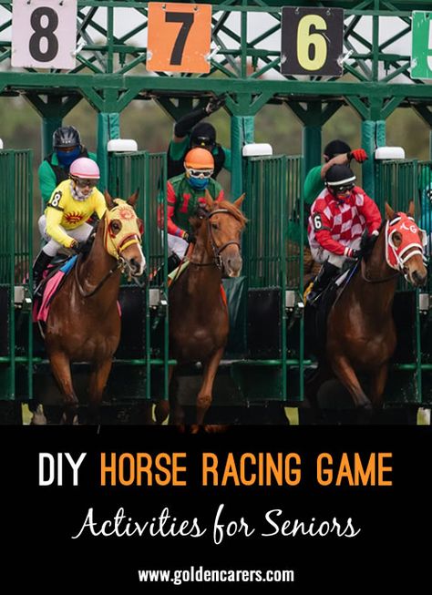 Horse Racing Game, Horse Race Game, Spring Racing Carnival, Diy Horse, Senior Activities, Churchill Downs, Spring Racing, Horse Diy, Derby Party