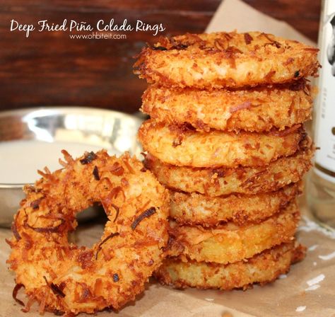 I love you! Fried Pineapple, Deep Fried Desserts, Deep Fried Recipes, Fried Dessert, Pineapple Rings, Carnival Food, Deep Fried Food, Pineapple Recipes, Boozy Desserts