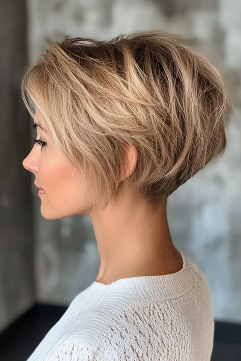 bixie haircut, Cool Blonde Softly Layered Bixie "bixie" Haircut For Thick Hair, Bixie 90s Haircut Short, Bixie Colour Haircut, Long "bixie" Haircut, Pixie Bob Haircut Short, Honey Blonde Pixie Cut, "bixie" Haircut, Bixie 90s Haircut, Bixie 90s Haircut 2024