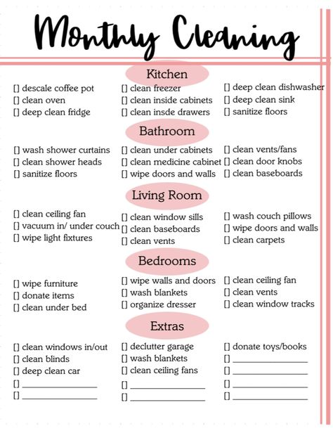 Monthly Cleaning Checklist Digital Download Use this monthly list to keep on track with simple home cleaning. Monthly Cleaning List, Monthly List, Monthly Cleaning Checklist, Coffee Pot Cleaning, Cleaning Shower Head, Monthly Cleaning, Cleaning Inspiration, Clean Fridge, Cleaning Curtains