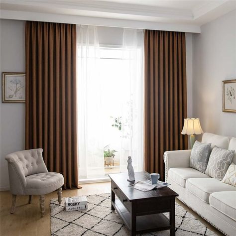 Brown Curtains Living Room, Cortina Boho, Blackout Curtains Living Room, Rideaux Boho, Measuring Curtains, Brown Curtains, Thick Curtains, Luxury Curtains, Boho Curtains