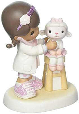 Amazon.com: Precious Moments Disney Doc McStuffin With Lamb Figurine: Home & Kitchen Disney Junior Characters, Doc Mcstuffin, Precious Moments Dolls, Bubble Guppies Birthday, Purple Headbands, Animal Education, Precious Moments Figurines, Doc Mcstuffins, Frozen Birthday Party