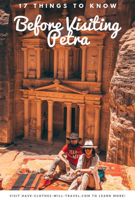 Petra, Jordan - 17 Things to Know Before Visiting the "Lost City" // Everything you ever wanted to know about visiting Petra - from how long to visit, what to wear, fun facts & what to expect! Check out this post.. #jordan #jordantravel #traveljordan #petra #petrajordan #bucketlist #travel #adventure #indianajones Amman Jordan Travel, Petra Jordan Travel, Petra Travel, City Of Petra, Jordan Photos, The Lost City, Jordan Travel, Petra Jordan, Wadi Rum