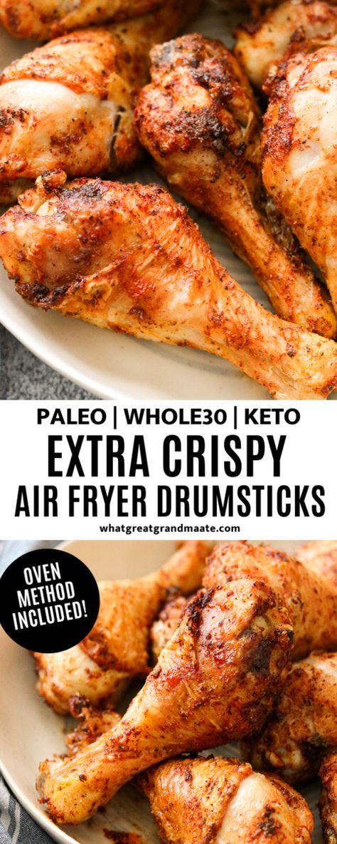 Air Fryer Drumsticks, Air Fryer Recipes Keto, Enchiladas Suizas, Whole30 Dinner, Keto Air Fryer, Whole30 Chicken, Whole30 Keto, Air Fryer Oven Recipes, Chicken Crockpot