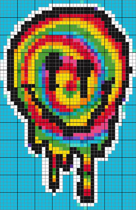 Hippy Pixel Art, Crochet Tapestries, Pixel Quilting, Perler Designs, Bracelet Book, Graph Paper Drawings, Pearl Beads Pattern, Graph Crochet, Fuse Bead Patterns