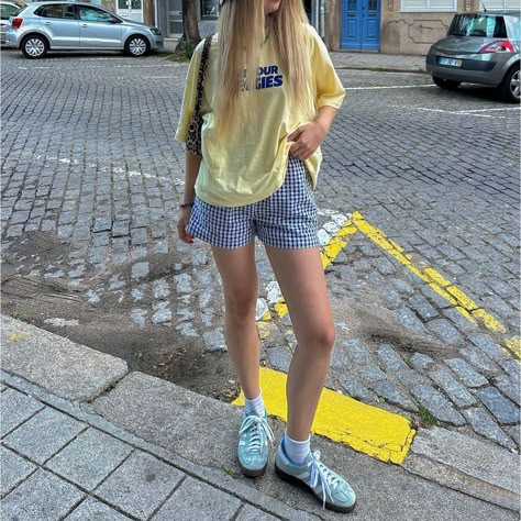 Category is: color of the summer. Clearly our pick is butter yellow (or in the words of our brand book-lemon cream)💛😉 📸: @chrissiemilan in @adidasoriginals Gazelles @emilyshak in @jumpman23 / @travisscott AJ1 ‘Canary’ @lara_bsmnn in @adidasoriginals Gazelle Bold @yulilacharm in @adidasoriginals Handball Spezial @styled.daisy in @adidasoriginals Gazelle @commonace on brand #commonace #womensoutfitinspo #butteryellowvibes #summerfashion2024 #summerstyleinspo #yellowstyleinspo #Womenssummer... Yellow Shirt Outfit, Yellow Pants Outfit, Colorful Summer Outfits, Summer Wear For Women, Fashion Content Creator, Zara Sneakers, Gazelle Bold, Yellow Clothes, Comfy Casual Outfits