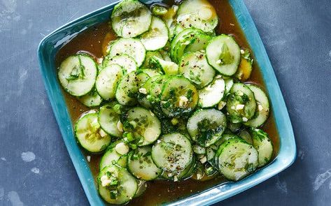 Soy Ginger, Seasoned Rice Vinegar, Cucumber Juice, Ginger Dressing, Fourth Of July Food, Cucumber Recipes, Seasoned Rice, Nyt Cooking, Garlic Recipes