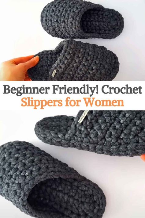 Newbie Pleasant! Crochet Slippers for Ladies- #Beginner #Crochet #Friendly #Slippers #Women Check more at https://howcandothis.com/diyideas/newbie-pleasant-crochet-slippers-for-ladies/ Crochet Top Free Pattern, Diy Crochet Slippers, Crochet Flower Squares, Easy Crochet Slippers, Crochet Slipper, Crochet Slippers Free Pattern, Crochet Shoes Pattern, Crochet Slipper Pattern, Cozy Crochet