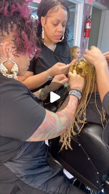 Jemi Camlin on Instagram: "🌱12 hours/ 188 @solarlocs Microloc extensions❤️‍🔥special s/o to my twin beau @vavotz  #teamwork #jemstyles #microlocs #locMUVA #locsisters #twinsisters #microlocsjourney #reels  #twinstylist #interlocs #reelsinstagram #sisterlocks #sistalocs #twistlocs  #locjourney #interlocks #interlocjourney  #braidlocs #solarlocs  #dmvhairstylist #dmvsalon #dmvlocstylist #dmvmicrolocs #retie  #smallbusiness #dmvloctician #hairstylist #dmvmicrolocextensions  #microlocextensions #sisterlockextensions" Microlocs With Extensions, Microloc Extensions, Interlocking Locs, Sisterlocks Installation, Micro Locs, Loc Extensions, Sisterlocks, Twin Sisters, Teamwork