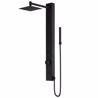 Orchid 39.375 in. 2-Jet High Pressure Shower System with Fixed Rainhead and Handheld Dual Shower in Matte Black Hand Wand, Shower Controls, Shower Wall Panels, Waterfall Shower, Shower Columns, Shower Panel, Retro Fits, Frameless Shower, Black Shower