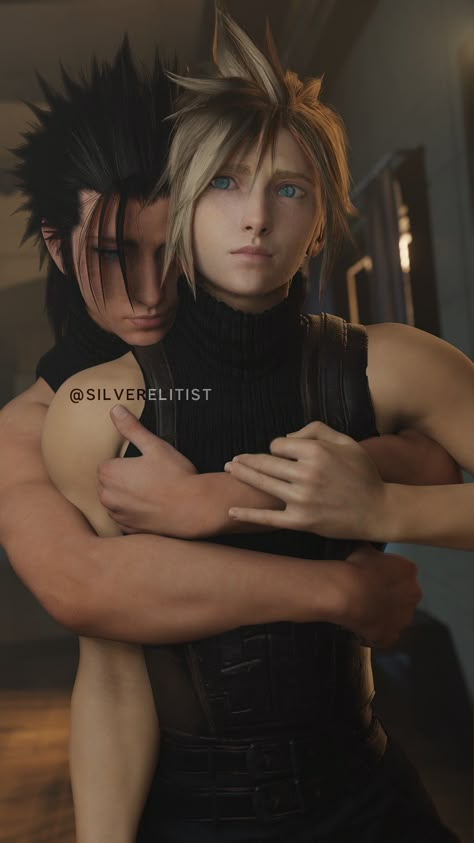 Reno X Aerith, Cloud X Zack Fan Art, Zack Fair X Cloud Strife, Clack Ff7, Cloud Strife X Zack Fair, Cloud Strife And Zack Fair, Cloud X Zack, Zack X Cloud, Zack Cloud