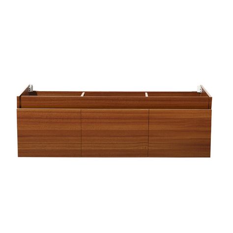 Fresca Mezzo 59" Wall Hung Single Sink Modern Bathroom Vanity Base | Wayfair Black Modern Bathroom, Modern Bathroom Cabinet, Teak Cabinet, Teak Bathroom, Bathroom Vanities Without Tops, Wood Sink, Condo Furniture, Modern Bathroom Cabinets, Floating Cabinets