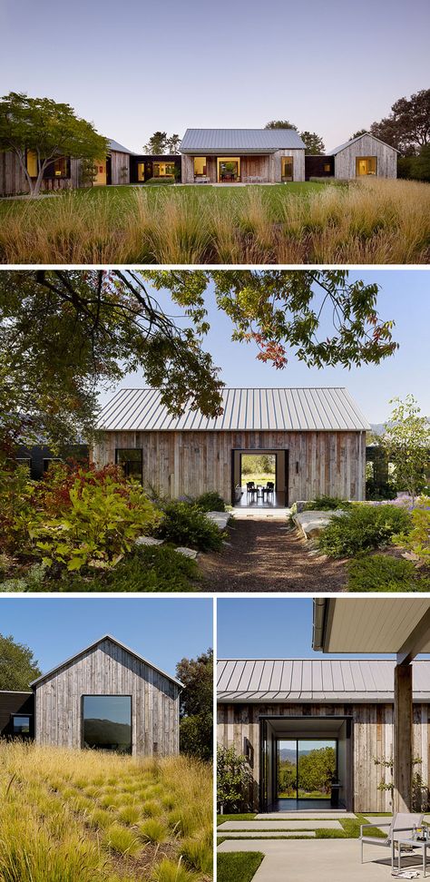 The Portola Valley Barn by Walker Warner Architects Modern Barn House, Red Hook, Wooden Houses, Barn Style House, Wood Siding, Modern Barn, Farmhouse Exterior, Mountain House, California Homes