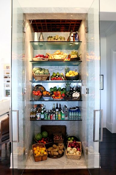 all glass front fridge  |  David and Yolanda Foster's Malibu Home Foster House, Malibu Mansion, Glass Fridge, Yolanda Foster, Yolanda Hadid, Glass Refrigerator, Fridge Organization, Housewives Of Beverly Hills, Kitchen Tops