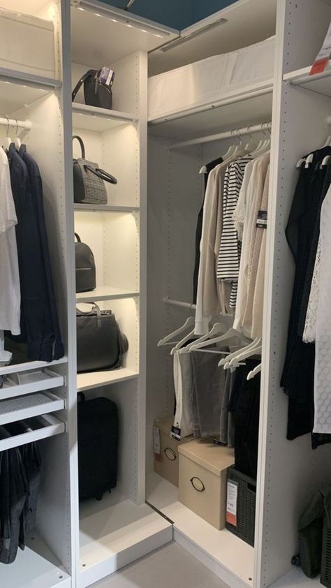 Wardrobe Clothes Aesthetic, Different Wardrobe Aesthetics, Sort Out Wardrobe, My Wardrobe Clothing, Simple Closet Aesthetic, Open Closet Ikea, Wardrobe Astethic, Pretty Wardrobe Closets, Wardrobe Inspo Closet