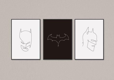 Batman Print, Line Art Poster, Printable Line Print, Minimal Batman Face Poster, Black & White, Hand Drawing, Batman Line Drawing, Sketch Batman Embroidery, Drawing Batman, Batman Face, Batman Tattoo, Line Art Poster, Batman Poster, Line Print, One Line Drawing, Line Art Tattoos