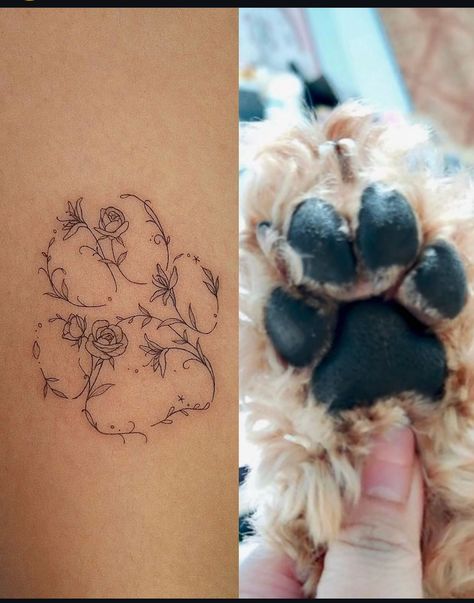 Dog Paw Print Tattoo, Dog Footprint, Paw Print Art, Movie Food, Dog Print Tattoo, Dog Memorial Tattoos, Pawprint Tattoo, Dog Paw Tattoo, Tattoo Dog