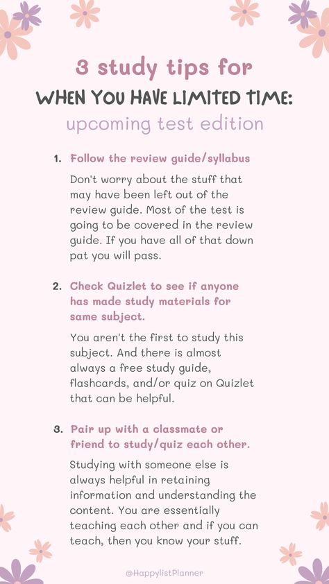 Study Tips For Each Subject, Tabe Test Study Guides, How To Ace A Test You Didnt Study For, Test Study Tips, Study Tips Flashcards, How To Study For A Science Test, How To Cover Syllabus In Less Time, Quizlet Aesthetic, How To Make A Study Guide