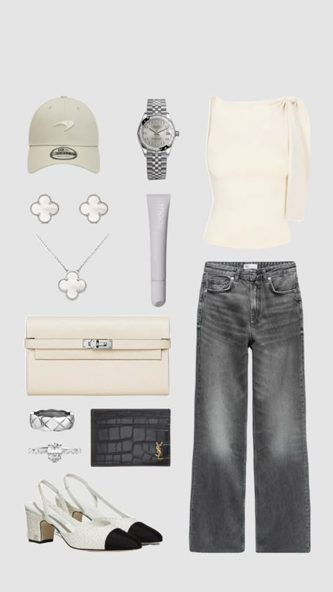 Wags outfit to support your bf 🏎️🏆🏁🤍 #outfitsinspo #mclaren #GP #wags Wag Style Outfits, Mclaren Outfit, Wags Outfits, Tennis Wag, Wag Outfits, Casual Day Outfits, Aesthetic Look, Stockholm Fashion