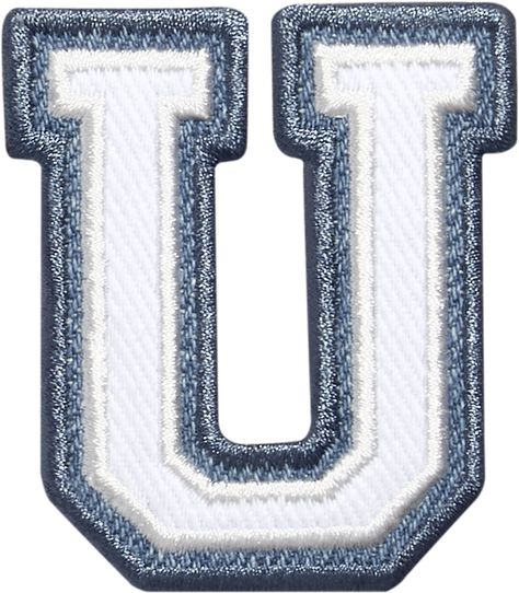 Denim Varsity Letter Patch Classic Lettering, Game Font, Varsity Letters, Scrapbook Letters, Pixel Font, Anime Demon Boy, Denim And Diamonds, Aesthetic Letters, Digi Scrapbooking