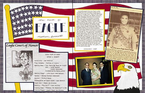 Trail to Eagle pages: Scrapbook Your Scouting Memories Scout Decorations, Eagle Ceremony, Eagle Scout Ceremony, Book Layouts, Scrapbook Boys, Girl Scout Swap, Girl Scout Leader, Girl Scout Crafts, Scout Ideas