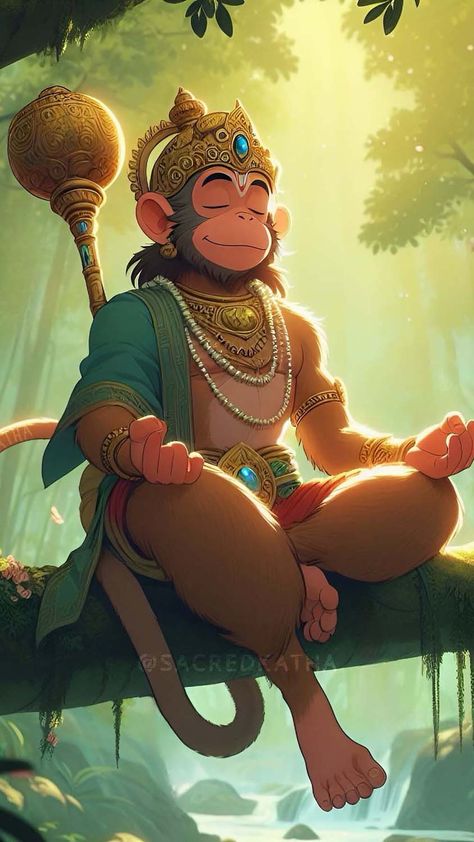 Lord Hanuman Meditation By sacredkatha Hanuman Ji Pic, Hanuman Ji Wallpapers, Hanuman Hd Wallpaper, God Artwork, Ram Ram, Hanuman Photos, Hanuman Images, Hanuman Pics, Lord Hanuman Wallpapers