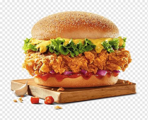 Hamburger Chicken, Kfc Logo, Kfc Delivery, Fried Chicken Kfc, Buffalo Burgers, Crispy Chicken Burgers, Fried Chicken Burger, Fast Food Logos, Specialty Sandwiches