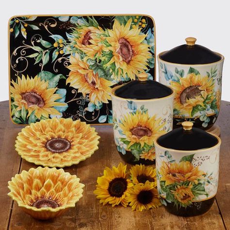 Sunflower themed kitchen